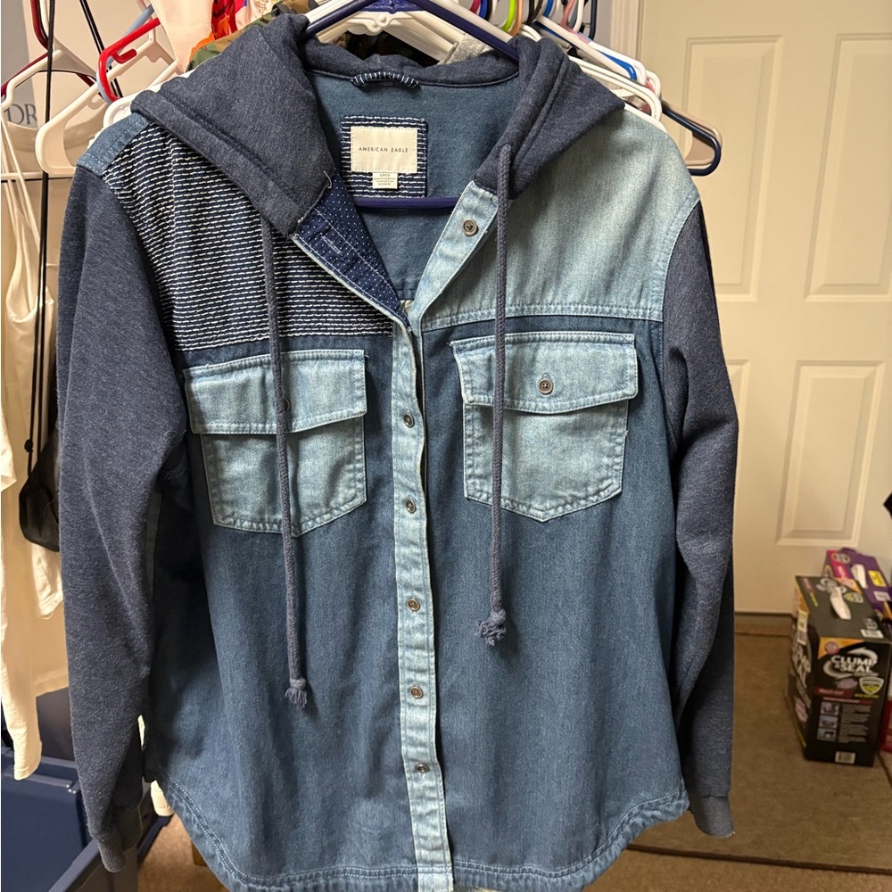 American Eagle Outfitters Two-Tone Denim Shirt